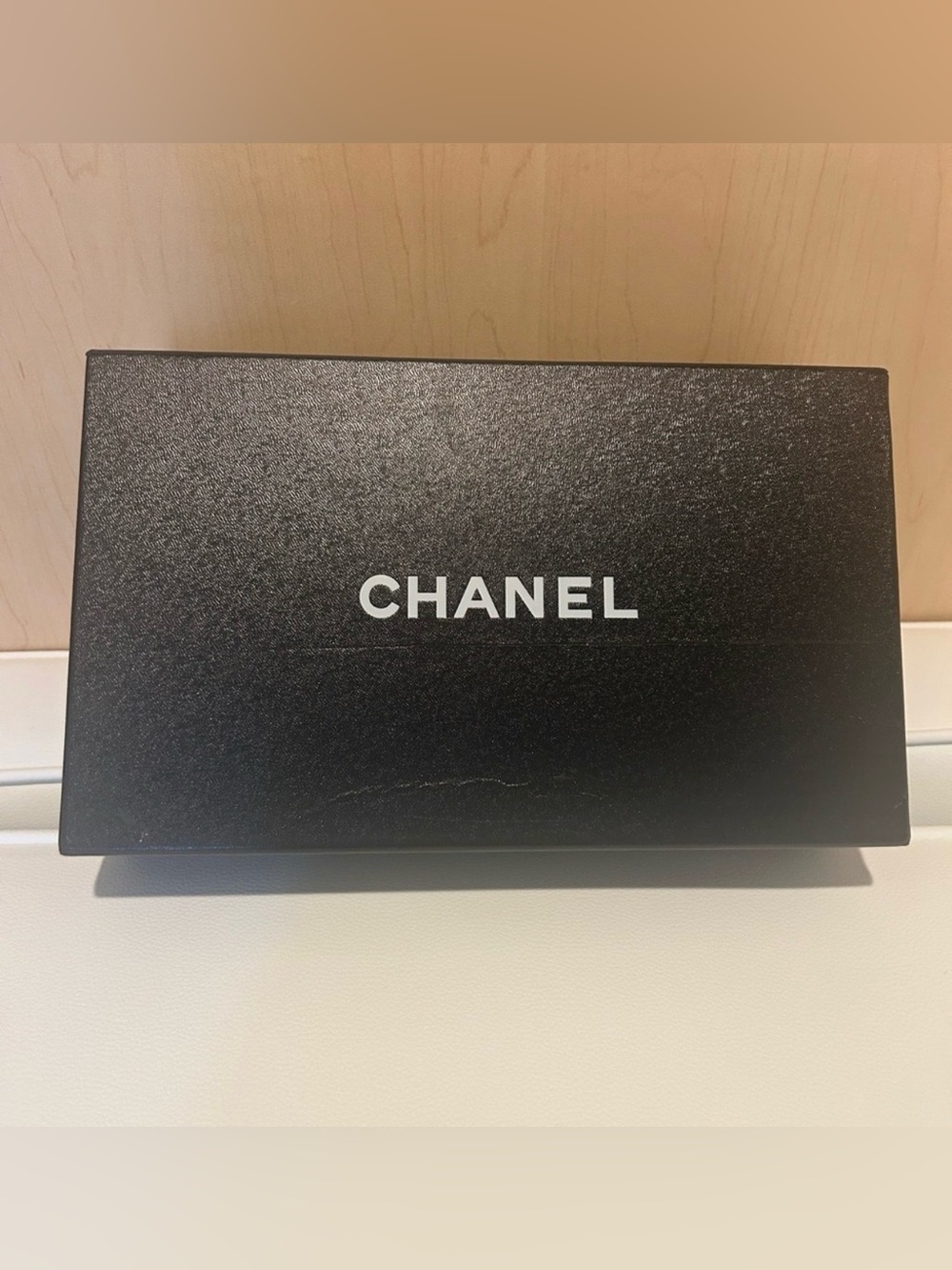 CHANEL Women’s Black EMPTY Ballerinas Shoe Box W/CHANEL Embossed Logo / Preloved